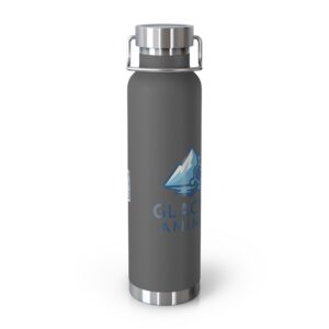 Glacier Aminos 22oz Copper Vacuum Insulated Bottle — Stainless Steel Travel Water Bottle with QR Code
